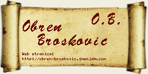 Obren Brošković vizit kartica